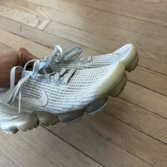 Nike Light Gray/White VaporMax Sneakers - Picture 5 of 7